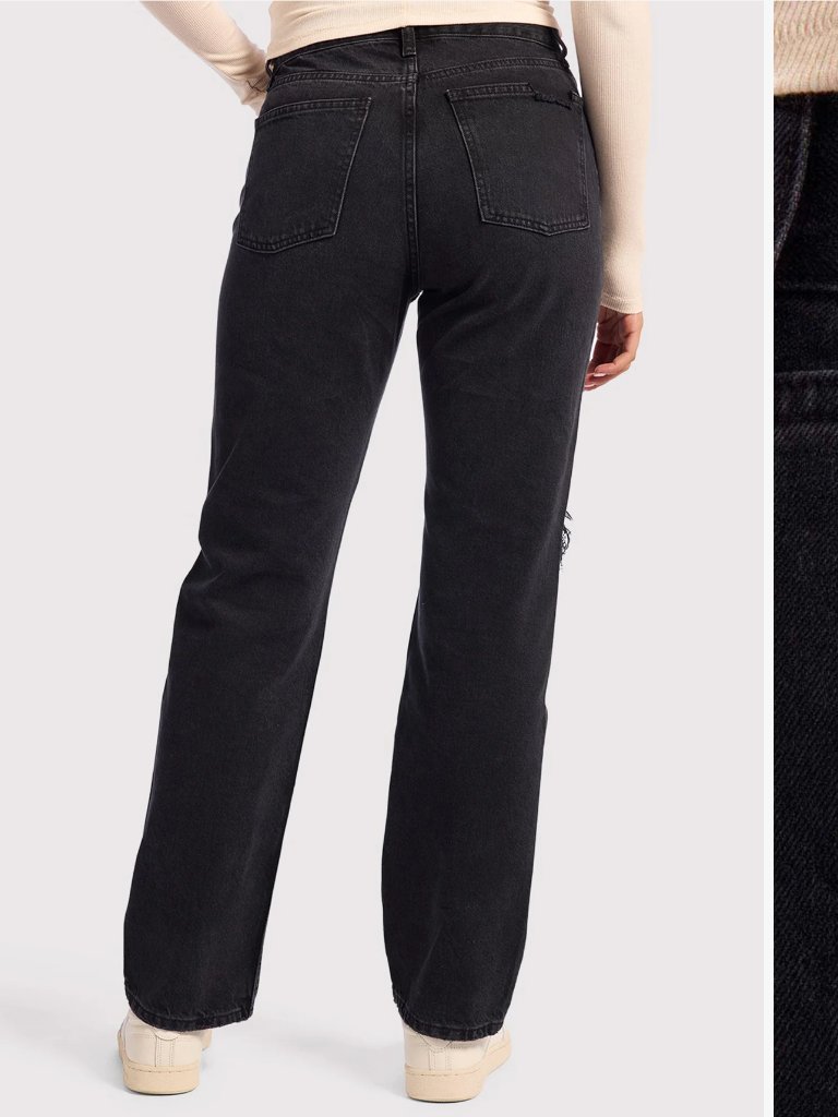 Nuuds Women's Euc The Straight Curvy Fit Button Fly Jeans | Size 28 — image 3 of 8